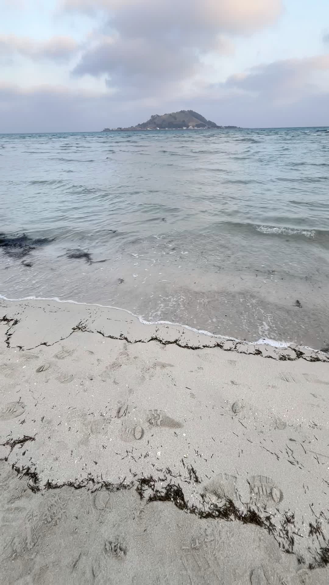 View from Hyeopjae Beach in Jeju with Biyangdo offshore