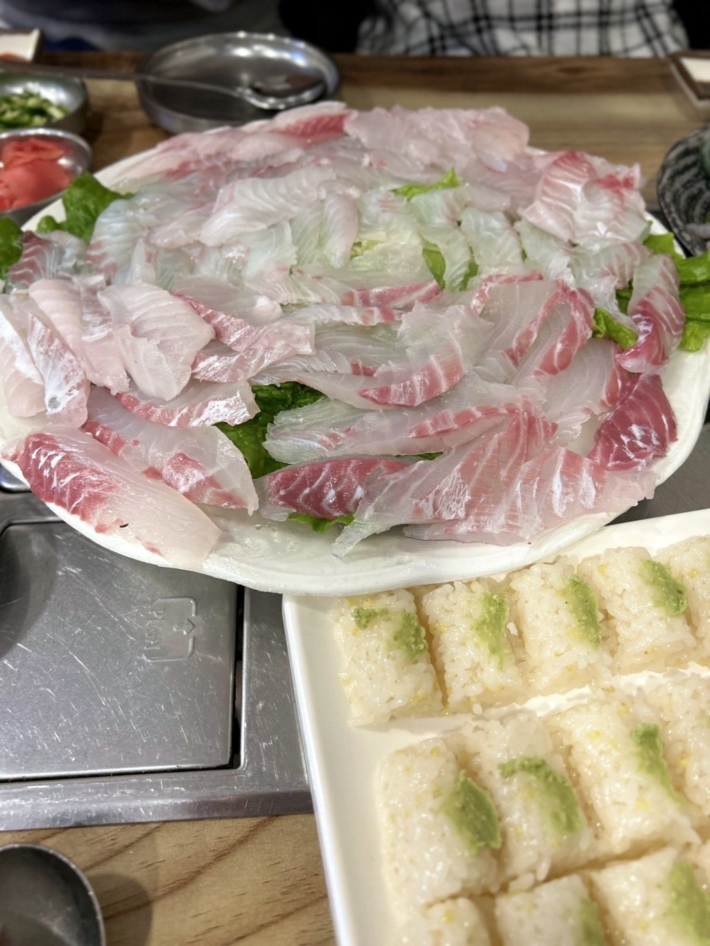 Dagumbari sashimi platter served at a restaurant in Jeju